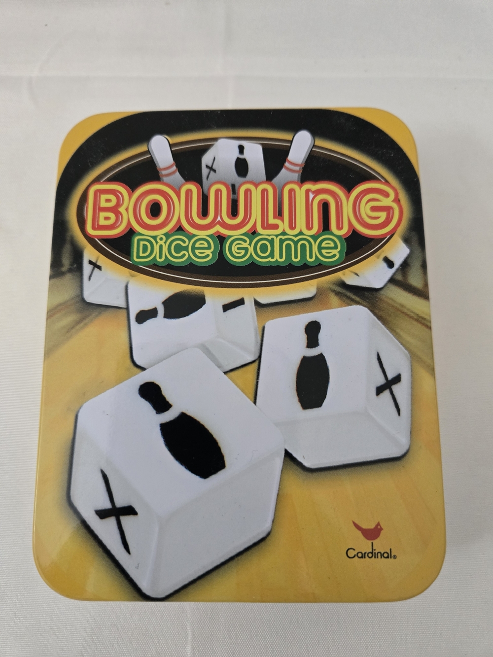 Cardinal Bowling Dice Game - Yellow Tin